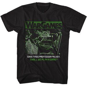 WarGames T-Shirt Greetings Professor Black Retro 80s Sci-Fi Movie Graphic 92